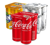Coca Cola, Coca Cola Zero, Fanta, Kinley, 4x 0,33L 