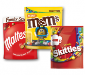 M&M's, Maltesers, Skittles 300 - 440g, různé druhy 