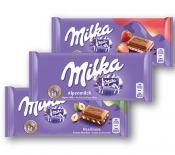 Milka 100g, diverse Sorten