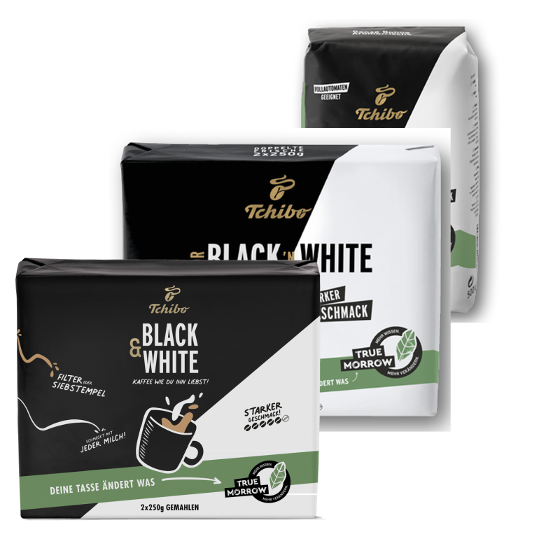Tchibo Black&White 500g, mletá, zrnková