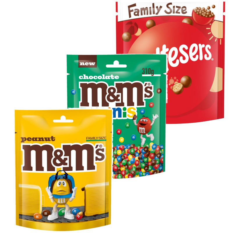Maltesers, M&M´s, Skittles 273-330g, diverse Sorten