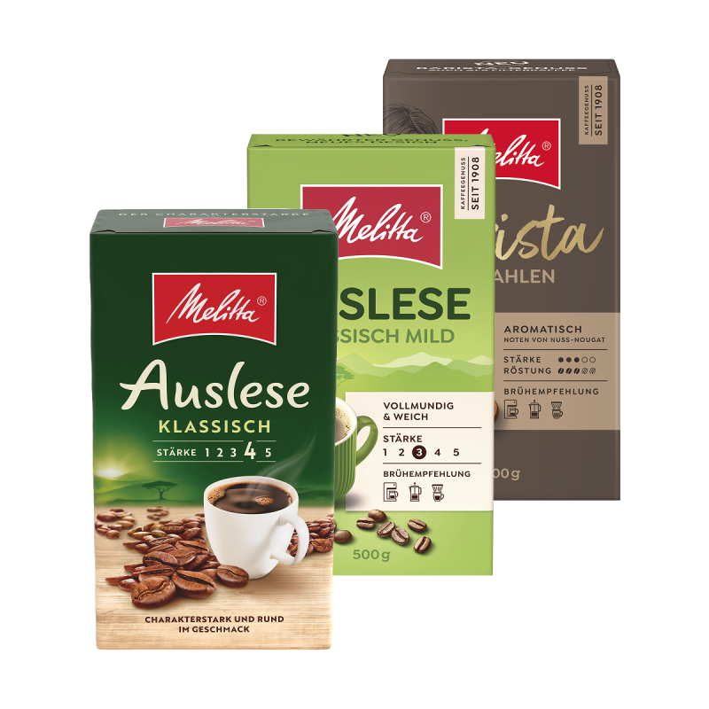 Melitta Auslese 500g, Gemahlen, diverse Sorten