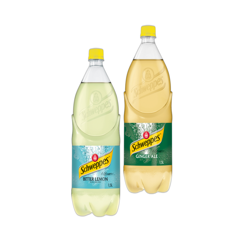 Schweppes 1,5L, různé druhy