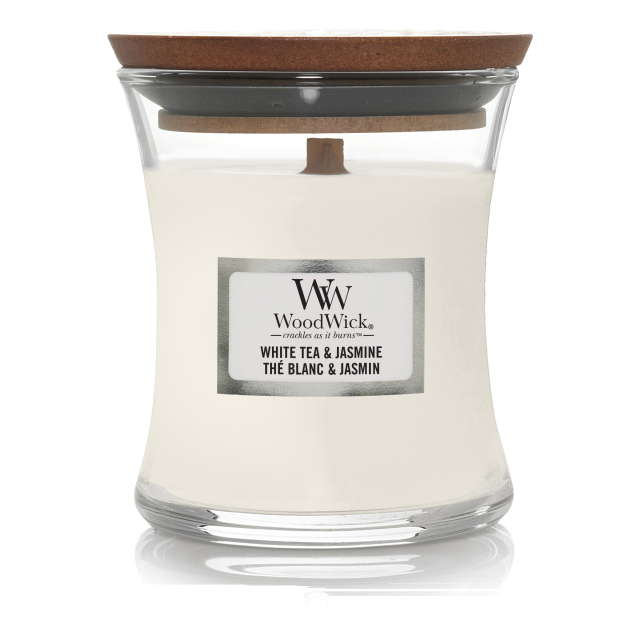WoodWick White Tea&Jasmine Vonná svíčka 85g