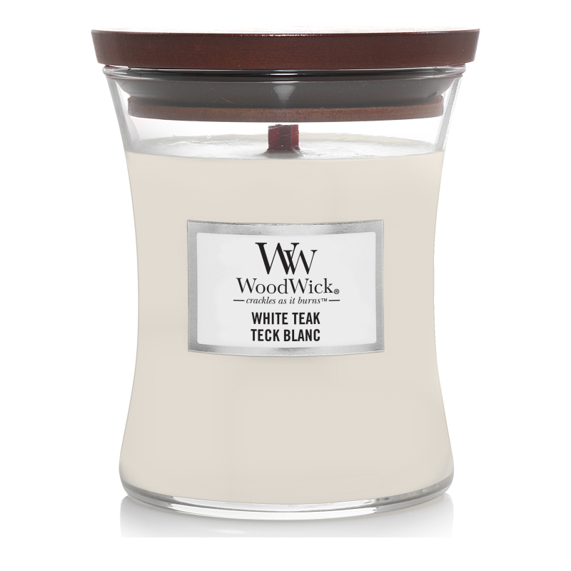 WoodWick White Teak Duftkerze 275g