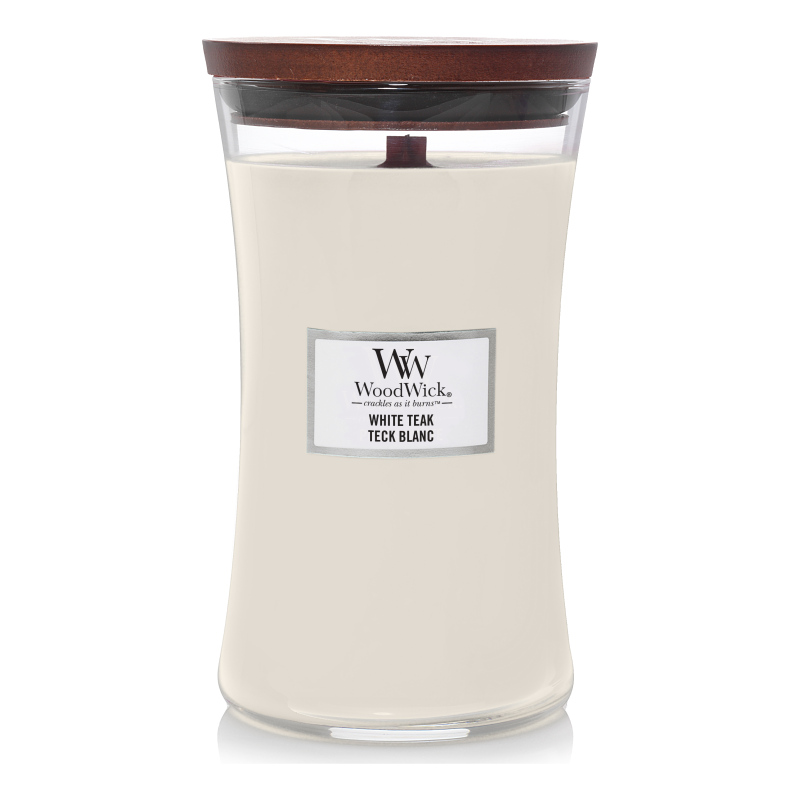 WoodWick White Teak Duftkerze 610g