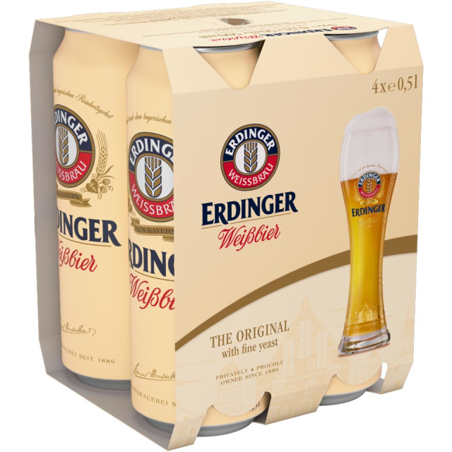 ERDINGER WEIßBIER 4X0.5L CAN