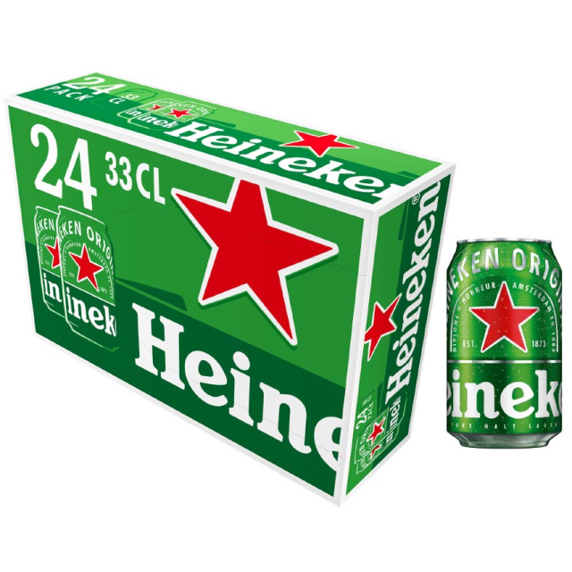 Heineken světlý ležák 24x0,33L plech